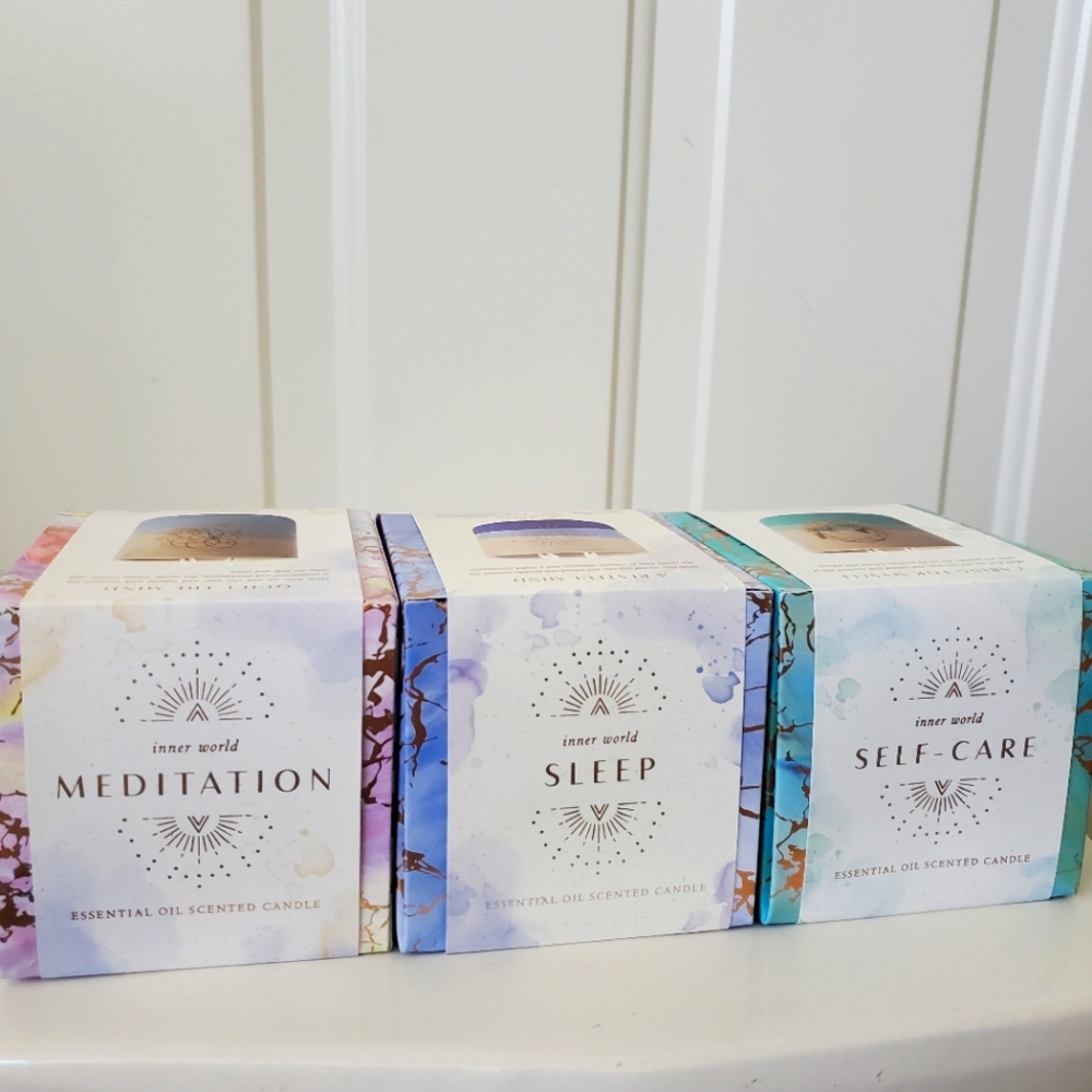 Set Of 3 "Inner World" Essential Oil Scented Candles